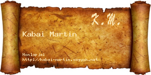 Kabai Martin névjegykártya