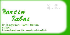 martin kabai business card